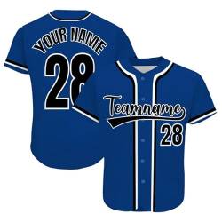 Benutzerdefinierte Baseball-Trikots Herren, Personalisierte Herren Shirt Baseball Jersey Bowlinghemd, Individuelle Baseball-Shirts FüR MäNner, Frauen, Jugendliche, Druck-Namennummern von JeathFea