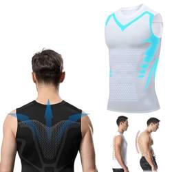 Jeeeun 2024 New Menionic Tourmaline Posture Corrector Vest, Ionic Shaping Vest Men Women (White,XXXL) von Jeeeun