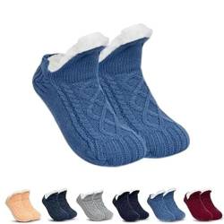 Truecups Socks, Truecups Fleece Socks, Truecups Slipper Socks, House Socks for Men Women Indoor, Fleece-Lined Non-slip Thermal Socks (Blue,24cm(35-39)) von Jeeeun