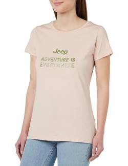 JEEP Damen J Women's Adventure is Everywhere Print Large Wooden Rings J23w T-Shirt, Powder Rose, X-Small von Jeep