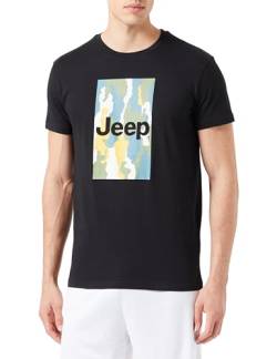 JEEP Herren J Men's Large Print Background Bark Camouflage J23w T-Shirt, Schwarz, XXL von Jeep