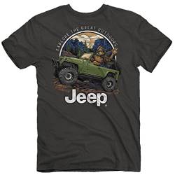 Jeep Sasquatch Herren Kurzarm T-Shirt | Off-Roading, Wrangler Unlimited LJ für Outdoor-Liebhaber | 100% Baumwolle, Smoke, Rauch, XX-Large von Jeep