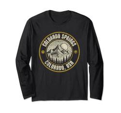 Colorado Springs, Colorado, Vereinigte Staaten von Amerika, Bergdesign im Used-Look Langarmshirt von Jeff Hobrath