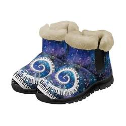 Jeiento Winterstiefel mit Musiknote, für Damen, dicke Schuhe, lässige Wanderschuhe, Music Piano Galaxy, 41 EU von Jeiento