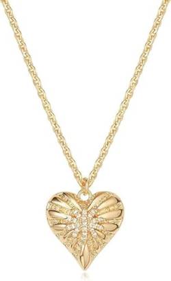 Jenosy Gold Herz Kette Damen Gold 14K Vergoldet Cubic Zirconia Herz Anhänger Handmake Goldschmuck Geschenke von Jenosy