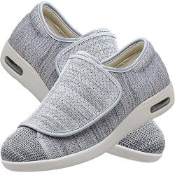 Jesajemi Extra breite schuhe damen Diabetiker schuhe herren Chaussures Orthopédiques Femme schuhe für geschwollene füße herrenschuhe mit klettverschluss senioren hausschuhe herren(LightGrey,43.5 EU) von Jesajemi