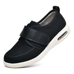 Jesajemi Schuhe für Geschwollene Füße Slip On Loafer für Herren Diabetiker Hausschuhe Herren Leicht Freizeitschuhe(Black,43 EU) von Jesajemi