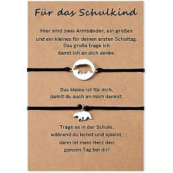 Jeweidea Armband Schulkind Armband Freundschaft Beste Freundin Armband für 2 Mutter Tochter Armband Mädchen Mama Tochter Partnerlook Tochter Geschenke von Mama Schulkind Schwester Geschenk von Jeweidea