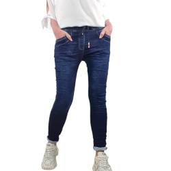 Jewelly Damen Jogger | Lange Jeans Hose aus weichem Sweat Denim| Schlupfhose aus Sweat Stoff | Athleisure Pants (DE/NL/SE/PL, Alphanumerisch, S, Regular, Regular, Denim Zip) von Jewelly