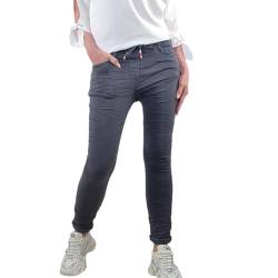 Jewelly Damen Jogger | Lange Jeans Hose aus weichem Sweat Denim| Schlupfhose aus Sweat Stoff | Athleisure Pants (DE/NL/SE/PL, Alphanumerisch, S, Regular, Regular, Grau) von Jewelly