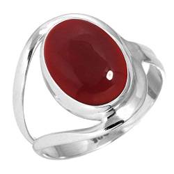 Jeweloporium 925 Silber Ringe für Frauen Rot Granat Quarz Edelstein Mode Silber Ringe Größe 58(18.5) Engagement Geschenk Boho Schmuck von Jeweloporium