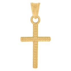Halskette mit religiösem Kreuz-Anhänger für Herren, Gelbgold, Maße: 12,2 x 27,2 mm breit, Schmuck für Herren von JewelryWeb