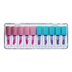 Farbwechselnde Lippenglasur - 10 Stück Lipgloss - Lippenöl, feuchtigkeitsspendender Lippenstift, feuchtigkeitsspendende, aufpolsternde Lippen, Lipgloss-Set für Frauen und Mädchen Jextou von Jextou