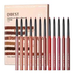 Liplinerstift | 12 Farben mattes Lippenstift-Set - Hochpigmentierter Lip Pencil Lip Crayon, langlebiger, antihaftbeschichteter Lipliner für Mädchen, Frauen und Damen Jextou von Jextou