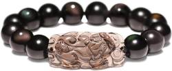 Feng Shui Armband, Feng Shui Armband aus schwarzem Obsidian, spirituelles Chakra Armband aus natürlichem goldenem Obsidian Amulett, Glücksarmband, verstellbar, um das Böse zu vertreiben, Männer von JgYiAngBq