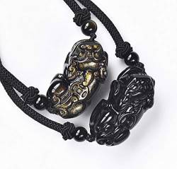 Feng Shui-Armband, Feng Shui-Halskette for Reichtum, Pixiu/Pi Yao, Drachen-Avatar-Halskette, verstellbar, Chakra-Edelstein-Kristall-Amulett for Geld, Glückspaar, Männer und Frauen(Rainbow) von JgYiAngBq