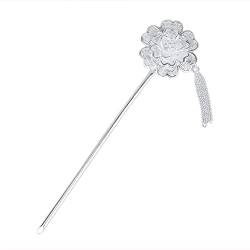 Haarschmuck, Vintage-Haarstäbchen, Haarnadel, S925-Silber-Haarstäbchen for langes Haar, elegante verzierte chinesische Haarstäbchen mit Drahtblumen, baumelndes Haarknoten-Zubehör for Braut, Frauen, Mä von JgYiAngBq