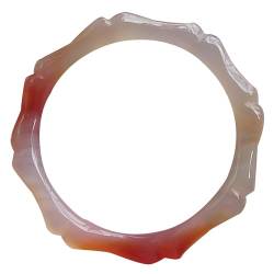 JgYiAngBq Armbänder, Armbänder for Frauen, Feng Shui Jade-Armreif for Frauen, echtes rotes Armband, Bambus-Verbindung, Achat, Chalcedon, geeignet for 58–62 mm von JgYiAngBq