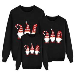 JiJiRuDU Weihnachtspullover Familie Set Damen Herren Kinder Lustig Weihnachtspulli Ugly Christmas Sweater Rundhals mit Reindeer Unisex Weihnachten Pullover Pärchen Weihnachtsoutfit 006 Schwarz L von JiJiRuDU