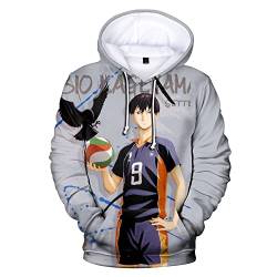 Jilijia Haikyuu Pullover Kapuzen-Sweatshirt Hinata Shoyo/Tobio Kageyama 3D Cartoon Hoodies Haikyuu!! Wärme Geschenke, Typ 3, L von Jilijia