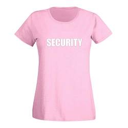 T-Shirt Security Sicherheitsdienst Party Sicherheit 15 Farben Damen XS - 3XL Türsteher Verkleidung Kostüm feiern Malle Karneval Fasching, Größe:2XL, Farbe:rosa/light pink - Logo weiss von Jimmys Textilfactory