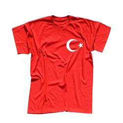T-Shirt Türkei Türkiye Turkey Istanbul Antalya Fahne 15 Farben Damen XS - 3XL National Flagge Ankara Atatürk Süleymaniye-Moschee, Größe:3XL, Farbe/Logogröße:rot - Logo weiss/Brust Herz von Jimmys Textilfactory
