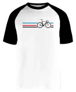 Bike Stripes Velodrom Weißes Unisex-Baseball-T-Shirt Mit Kurzen Ärmeln von Jinbetee