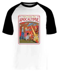 Here Comes The Apocalypse Weißes Unisex-Baseball-T-Shirt Mit Kurzen Ärmeln von Jinbetee