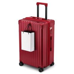 JingYi Store Erweiterbarer Koffer Reißverschlusskoffer Reisetrolley-Koffer Boarding-Koffer Outdoor-Koffer(Red,24in) von JingYi Store