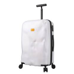 JingYi Store Konkave Und Konvexe Koffer Reisekoffer Passwort-Trolleys Universelle Leise Räder(White,22in) von JingYi Store