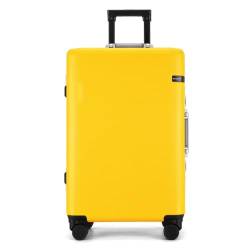 JingYi Store Leiser Koffer Koffer Mit Großem Fassungsvermögen Ausflugskoffer Robuster Trolley-Koffer Universalräder(Yellow,20in) von JingYi Store