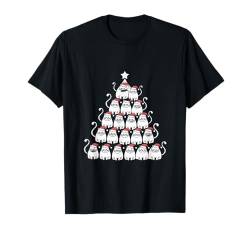 Meowy Catmas Schlafanzug für Damen und Mädchen T-Shirt von Jingle & Co.