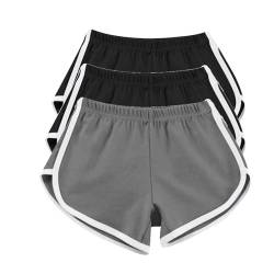 Angebote Des Tages Heute 3PC Shorts Damen Sommer Freizeit Mode Kurze Hosen Damen Sommer Leicht Bequeme Kurze Elastischer Gürtel Atmungsaktiv Freizeithose Sport Shorts Damen Blitzangebote Sale Sale von Jingmcdy