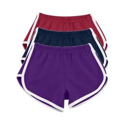 Angebote Des Tages Heute 3PC Shorts Damen Sommer Freizeit Mode Kurze Hosen Damen Sommer Leicht Bequeme Kurze Elastischer Gürtel Atmungsaktiv Freizeithose Sport Shorts Damen Blitzangebote Sale Sale von Jingmcdy