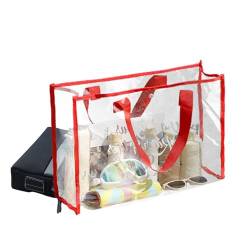 Transparente Strandtasche, durchsichtige Reisetasche groß, Klarsichtbeutel, Wasserdichte große durchsichtige Tasche, durchsichtige Strandtasche, durchsichtige PVC-Tragetasche, langer Schultergurt, pra von Jingmiger