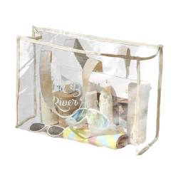 Transparente Strandtasche, durchsichtige Reisetasche groß | Praktische Wäschetasche,Wasserdichte große durchsichtige Tasche, durchsichtige Strandtasche, durchsichtige PVC-Tragetasche, langer Schulterg von Jingmiger