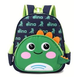 Jinlaili Kleiner Freund Kindergarten-Rucksack, Mädchen Jungen Kinderrucksack Kinder Rucksack, Katzen, Welpen, Dinosaurier Kindergartentasche Schulrucksack für Schule Kita, 2-7 Jährige (Grün) von Jinlaili