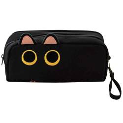 Federmäppchen mit Katzenmotiv, niedliches Katzen-Design, multifunktionaler Organizer, Federmäppchen mit Reißverschluss, Kosmetiktasche, Federmäppchen für Studenten, Schwarz , 説明を参照してください, Siehe von Jinyilwn