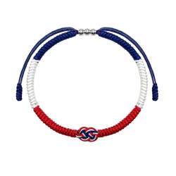 Jiqoe Armbänder für Damen, handgefertigtes geflochtenes Seil mit Nationalflagge, Armreif, Kette, verstellbares Seil-Armband, Patriot-Schmuck für Herren von Jiqoe