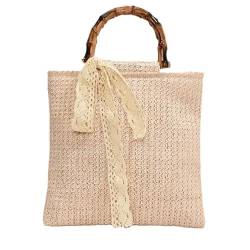 Jiqoe Modische Strohtasche im Bohemian-Stil, lässige Einkaufstasche, Urlaubs- und Strandhandtasche für verschiedene Anlässe von Jiqoe