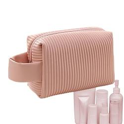 Reise-Kulturbeutel, Make-up-Kosmetik-Organizer-Tasche, großes Fassungsvermögen, Make-up-Tasche mit tragbarem Griff für Hautpflege, Toilettenartikel, Shampoo, Geburtstag für Frauen und Mädchen, rose, S von Jlobnyiun