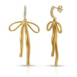 Joacii 18K Vergoldete Unregelmäßige Bogen Stud Baumeln Ohrringe für Frauen Edelstahl Zirkonia Hoop Bowknot Shaped Dangling Studs Ohrring Set von Joacii