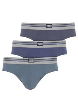 Jockey Cotton Stretch Brief - Unterhosen für Männer im 3er Pack, Unterwäsche aus Baumwolle und Elasthan, Herren Unterhosen mit mittlerer Leibhöhe, 3er Set, in Blau von Jockey