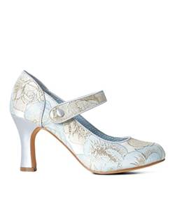 Joe Browns Damen Geblümte Jacquard-Absatzschuhe mit Knopf Pumps, Blau/Mehrfarbig, 42 EU von Joe Browns