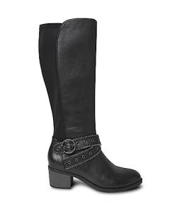 Joe Browns Damen Kniehohe Flache Biker-Stil Mode-Stiefel, Schwarz, 40 EU Weit von Joe Browns