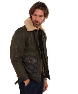 Joe Browns Herren Real Sheepskin Borg Collared Aviator Leather Jacket Lederjacke, braun, XL von Joe Browns