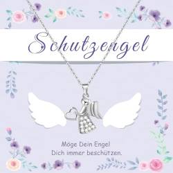 Johiux Schutzengel Kette für Mädchen,Glücksbringer Halskette,Kommunion Geschenke für Mädchen,Erstkommunion Geschenke Mädchen,Geschenke für Mädchen Weihnachten Geburtstage von Johiux