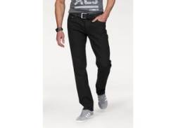 Straight-Jeans JOHN DEVIN Gr. 30, Länge 34, schwarz (black) Herren Jeans gerade Beinform, mit Used-Waschung, niedrige Leibhöhe von John Devin