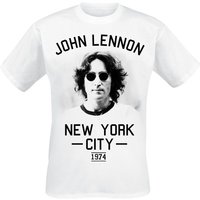 John Lennon T-Shirt - NYC 1974 - M bis XXL - für Männer - Größe XL - weiß  - Lizenziertes Merchandise! von John Lennon