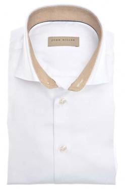 John Miller Slim Fit Hemd weiss, Einfarbig von John Miller